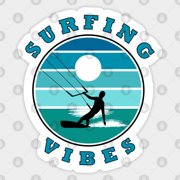 Surfing Vibes – retro 2 - kite surfer Sticker by AnturoDesign